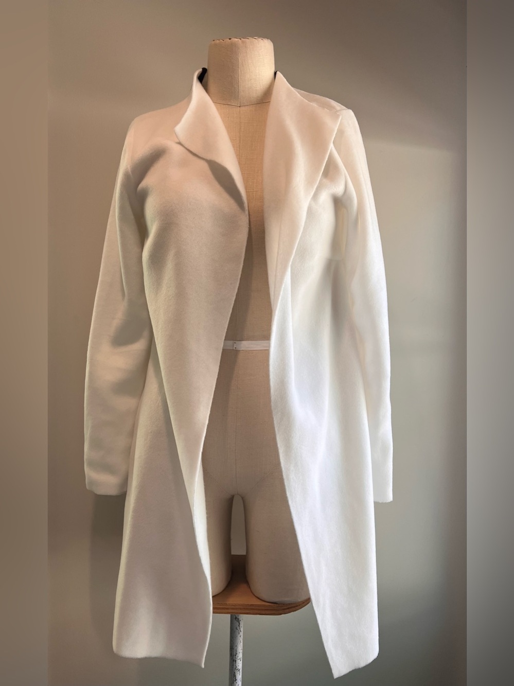 Henriette Steffensen Copenhagen soft fleece white open cardigan jacket coat sz s